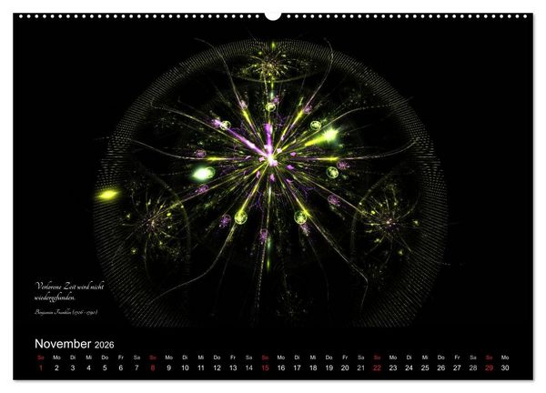 Produktbild: Zeit 2026 - Grafiken und Zitate (hochwertiger Premium Wandkalender 2026 DIN A2 quer), Kunstdruck in Hochglanz