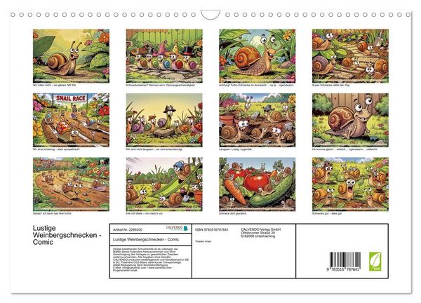 Produktbild: Lustige Weinbergschnecken - Comic (Wandkalender 2027 DIN A3 quer), CALVENDO Monatskalender