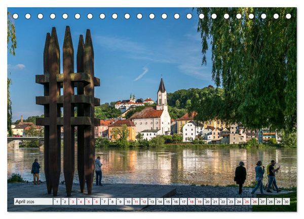 Produktbild: Drei Fl&uuml;sse Stadt Passau (Tischkalender 2026 DIN A5 quer), CALVENDO Monatskalender
