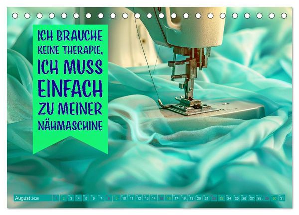 Produktbild: Nadel und Faden - N&auml;hen mit coolen Spr&uuml;chen (Tischkalender 2026 DIN A5 quer), CALVENDO Monatskalender