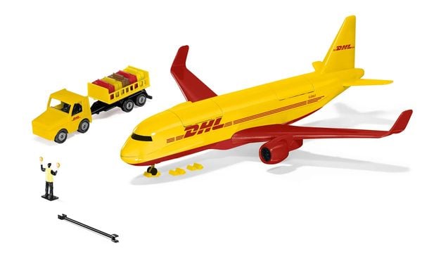 Produktbild: Siku 1702 DHL Frachtflugzeug mit Zubeh&ouml;r