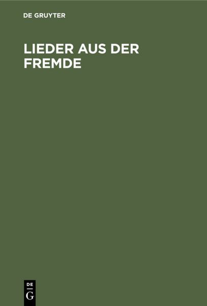 Produktbild: Lieder aus der Fremde