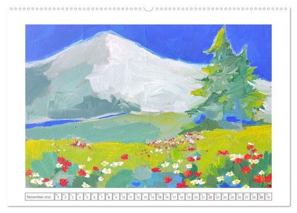 Produktbild: Im Rausch der Bl&uuml;ten - Farbenfroh gemalte Blumenwiesen (Wandkalender 2026 DIN A2 quer), CALVENDO Monatskalender