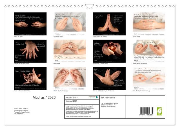 Produktbild: Mudras / 2026 (Wandkalender 2026 DIN A3 quer), CALVENDO Monatskalender