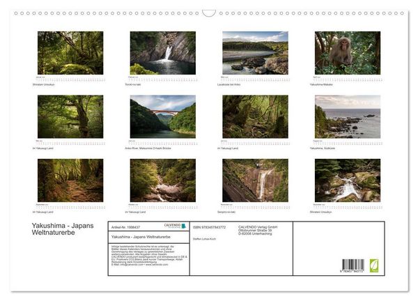 Produktbild: Yakushima - Japans Weltnaturerbe (Wandkalender 2026 DIN A2 quer), CALVENDO Monatskalender