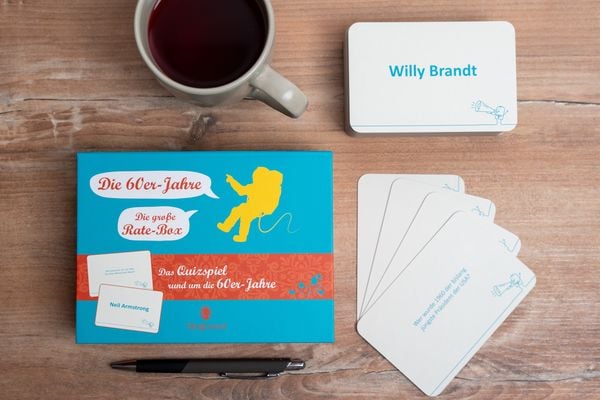 Produktbild: Das 60er-Jahre-Quiz. Das gro&szlig;e Quiz-Spiel f&uuml;r Senioren rund um die 60er Jahre. Spiele-Box mit 100 Karten