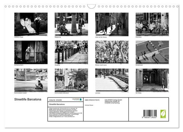 Produktbild: Streetlife Barcelona (Wandkalender 2026 DIN A3 quer), CALVENDO Monatskalender