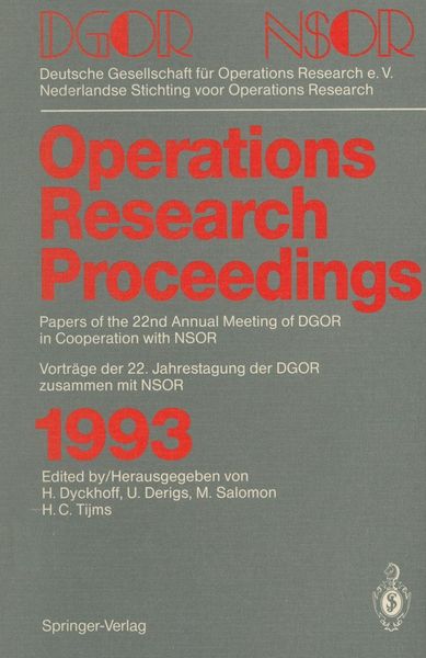 Produktbild: Operations Research Proceedings 1993
