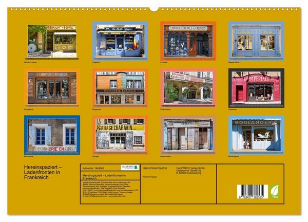 Produktbild: Hereinspaziert &ndash; Ladenfronten in Frankreich (hochwertiger Premium Wandkalender 2026 DIN A2 quer), Kunstdruck in Hochglanz