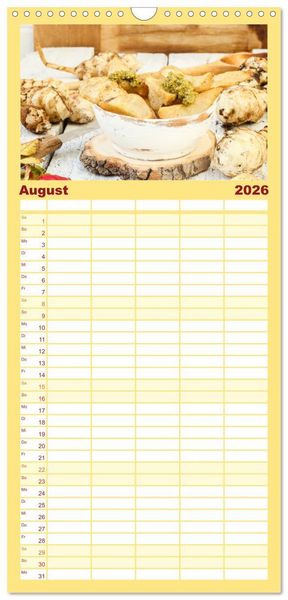Produktbild: Familienplaner 2026 - K&ouml;stliche Topinambur mit 5 Spalten (Wandkalender, 21 x 45 cm) CALVENDO