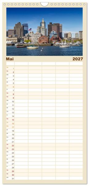 Produktbild: Familienplaner 2027 - Faszination USA - Eine Reise durch Stadt und Natur mit 5 Spalten (Wandkalender, 21 x 45 cm) CALVENDO