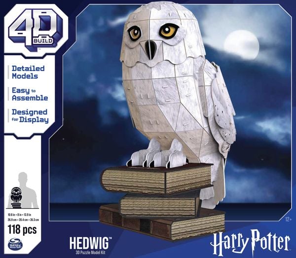 4D Build - Harry Potter, 3D-Puzzle der beliebten Schnee-Eule Hedwig aus hochwertigem Karton, 118 Teile, für Harry Potter