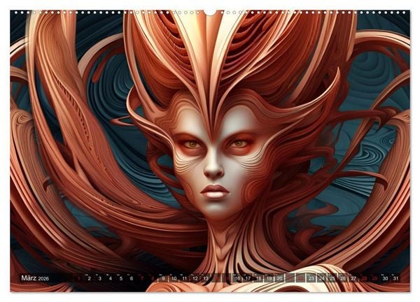 Produktbild: Fantasie Universum Sch&ouml;nheiten (hochwertiger Premium Wandkalender 2026 DIN A2 quer), Kunstdruck in Hochglanz