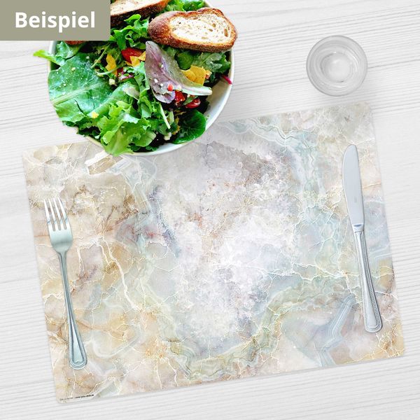 Produktbild: Tischsetmacher Tischsets Marmorplatte in bunten Farben, aus hochwertigem Vinyl (4 St&uuml;ck), 44 x 32 cm