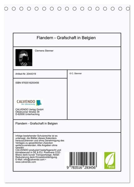 Produktbild: Flandern - Grafschaft in Belgien (Tischkalender 2026 DIN A5 hoch), CALVENDO Monatskalender
