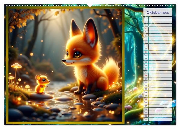 Produktbild: Der magische Freundschaftswald (Wandkalender 2026 DIN A2 quer), CALVENDO Monatskalender
