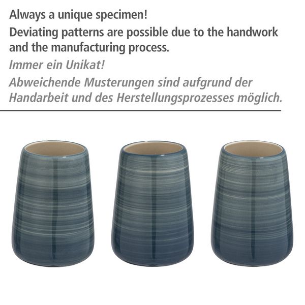 Produktbild: WC-Garnitur Mod. Pottery Petrol Keramik, handbemalt