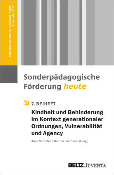 Produktbild: Kindheit und Behinderung im Kontext generationaler Ordnungen, Vulnerabilit&auml;t und Agency