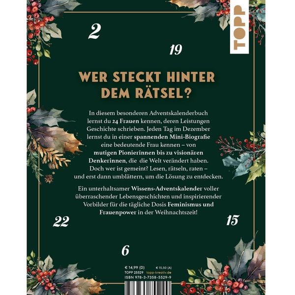 Produktbild: Ber&uuml;hmte Frauen, die Geschichte schrieben. Adventskalenderbuch