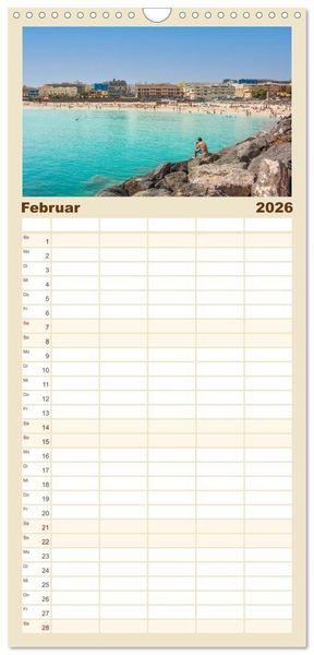 Produktbild: Familienplaner 2026 - Fuerteventura &ndash; Von Str&auml;nden und Bergen mit 5 Spalten (Wandkalender, 21 x 45 cm) CALVENDO