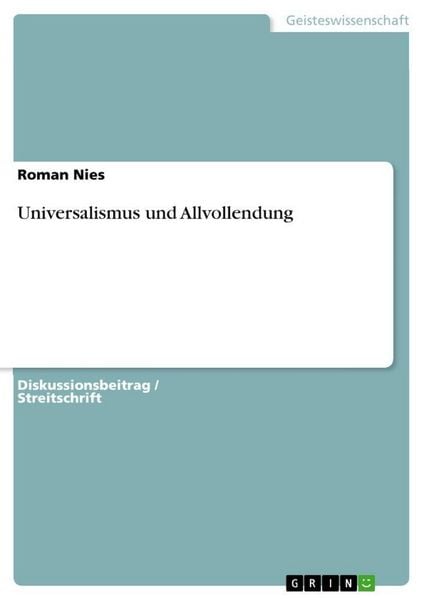 Produktbild: Universalismus und Allvollendung