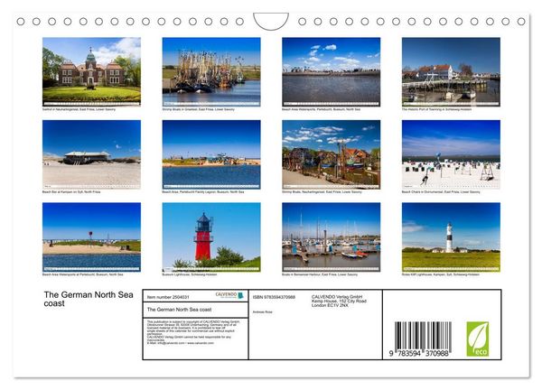 Produktbild: The German North Sea coast (Wall Calendar 2027 DIN A4 landscape), CALVENDO 12 Month Wall Calendar