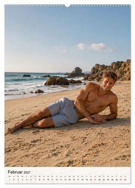 Produktbild: Golden Beach Men - Sinnliche Strandmomente (Wandkalender 2027 DIN A2 hoch), CALVENDO Monatskalender