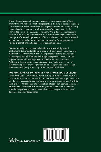 Produktbild: Foundations of Knowledge Systems