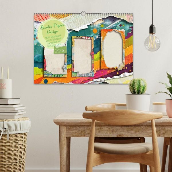 Produktbild: Buntes Papier Design (Wandkalender 2026 DIN A3 quer), CALVENDO Monatskalender