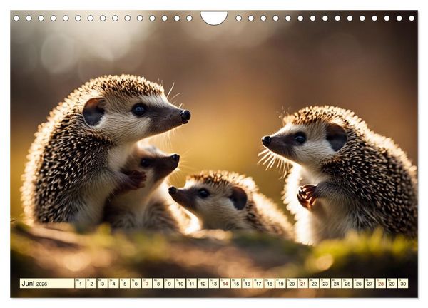 Produktbild: Igel - Wildtier des Jahres 2024 (Wandkalender 2026 DIN A4 quer), CALVENDO Monatskalender