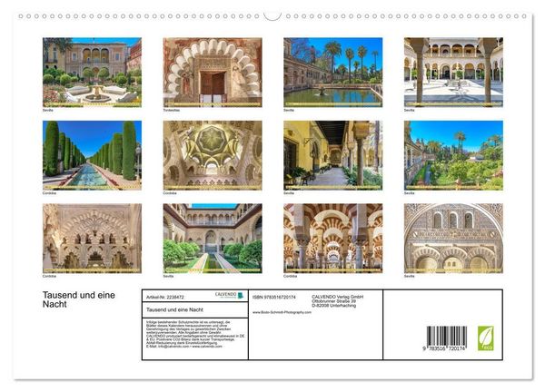 Produktbild: Tausend und eine Nacht (hochwertiger Premium Wandkalender 2026 DIN A2 quer), Kunstdruck in Hochglanz