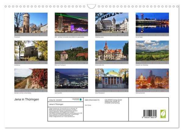 Produktbild: Jena in Th&uuml;ringen (Wandkalender 2026 DIN A3 quer), CALVENDO Monatskalender