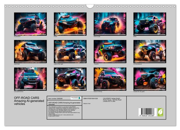 Produktbild: OFF-ROAD CARS Amazing AI-generated vehicles (Wall Calendar 2026 DIN A3 landscape), CALVENDO 12 Month Wall Calendar