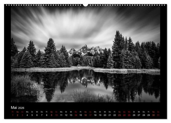 Produktbild: Soultouch - Schwarzwei&szlig; Landschaften, die die Seele ber&uuml;hren (hochwertiger Premium Wandkalender 2026 DIN A2 quer), Kunstdruck in Hochglanz