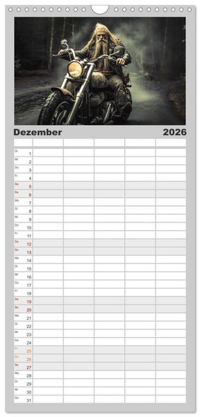 Produktbild: Familienplaner 2026 - Ride to Valhalla mit 5 Spalten (Wandkalender, 21 x 45 cm) CALVENDO