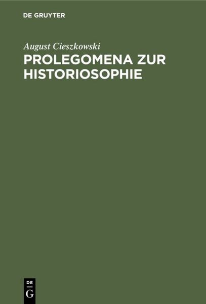 Produktbild: Prolegomena zur Historiosophie
