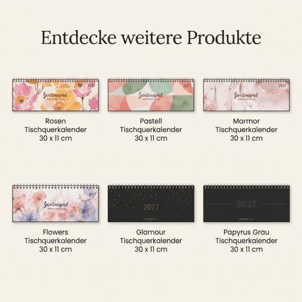 Produktbild: Tisch-Querkalender Papyrus Grau 2027