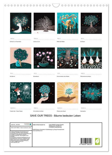 Produktbild: SAVE OUR TREES - B&auml;ume bedeuten Leben (Wandkalender 2026 DIN A3 hoch), CALVENDO Monatskalender