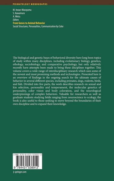 Produktbild: From Genes to Animal Behavior