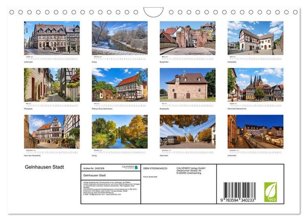 Produktbild: Gelnhausen Stadt (Wandkalender 2027 DIN A4 quer), CALVENDO Monatskalender