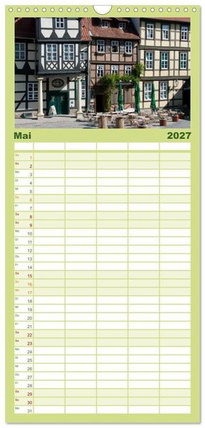 Produktbild: Familienplaner 2027 - Malerisches Quedlinburg mit 5 Spalten (Wandkalender, 21 x 45 cm) CALVENDO