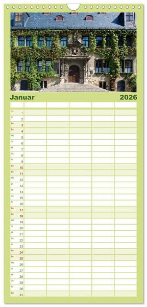 Produktbild: Familienplaner 2026 - Malerisches Quedlinburg mit 5 Spalten (Wandkalender, 21 x 45 cm) CALVENDO
