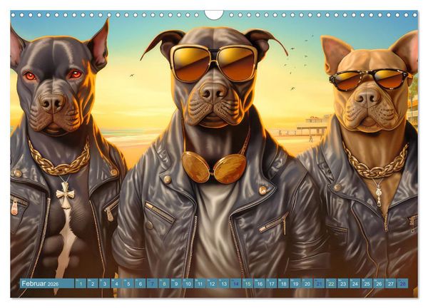 Produktbild: Gangsterhunde - KI-Bilder (Wandkalender 2026 DIN A3 quer), CALVENDO Monatskalender