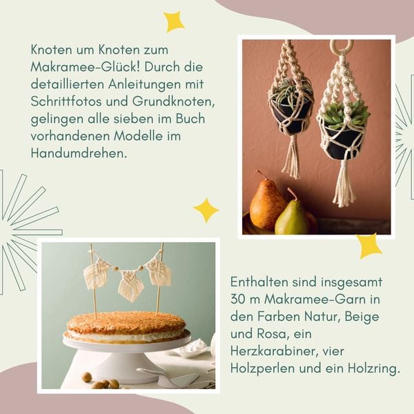 Produktbild: Kreativ-Set Einfach Makramee. Mit Anleitungsbuch und Material