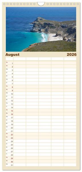Produktbild: Familienplaner 2026 - Natur und Landschaft. S&uuml;dliches Afrika 2026 mit 5 Spalten (Wandkalender, 21 x 45 cm) CALVENDO