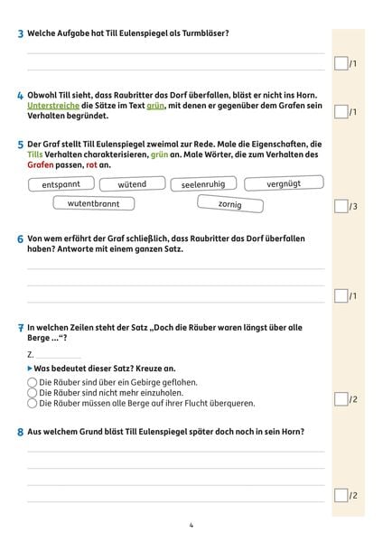 Produktbild: &Uuml;bungsheft mit Lesetests in Deutsch 4. Klasse