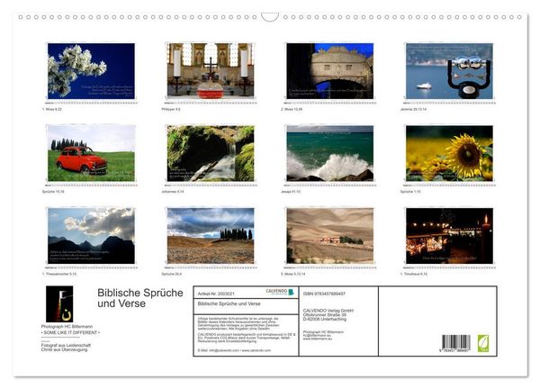 Produktbild: Biblische Spr&uuml;che und Verse (Wandkalender 2026 DIN A2 quer), CALVENDO Monatskalender