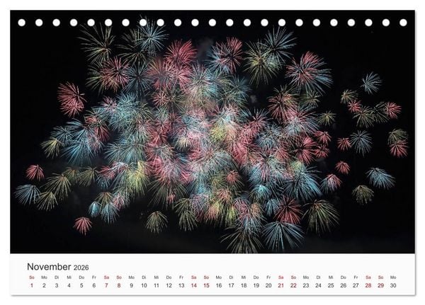 Produktbild: Feuerwerke - Kunstwerke am Himmel (Tischkalender 2026 DIN A5 quer), CALVENDO Monatskalender