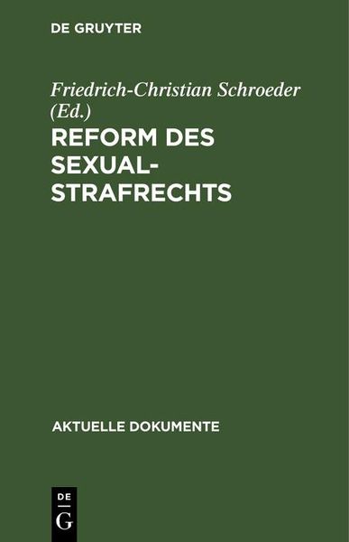 Produktbild: Reform des Sexualstrafrechts