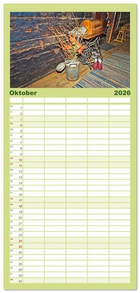 Produktbild: Familienplaner 2026 - Tiroler Bauernh&ouml;fe Mal urig, mal feudal mit 5 Spalten (Wandkalender, 21 x 45 cm) CALVENDO